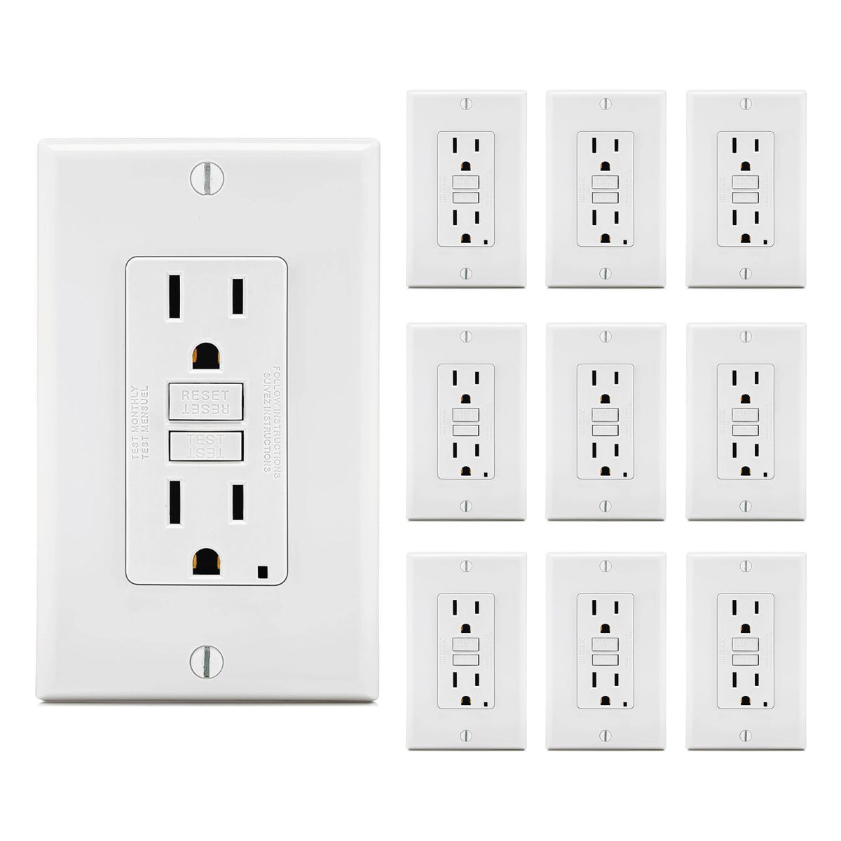 LEVITON - Tomacorriente Gfci Leviton X 10 Unidades 15 A 125v