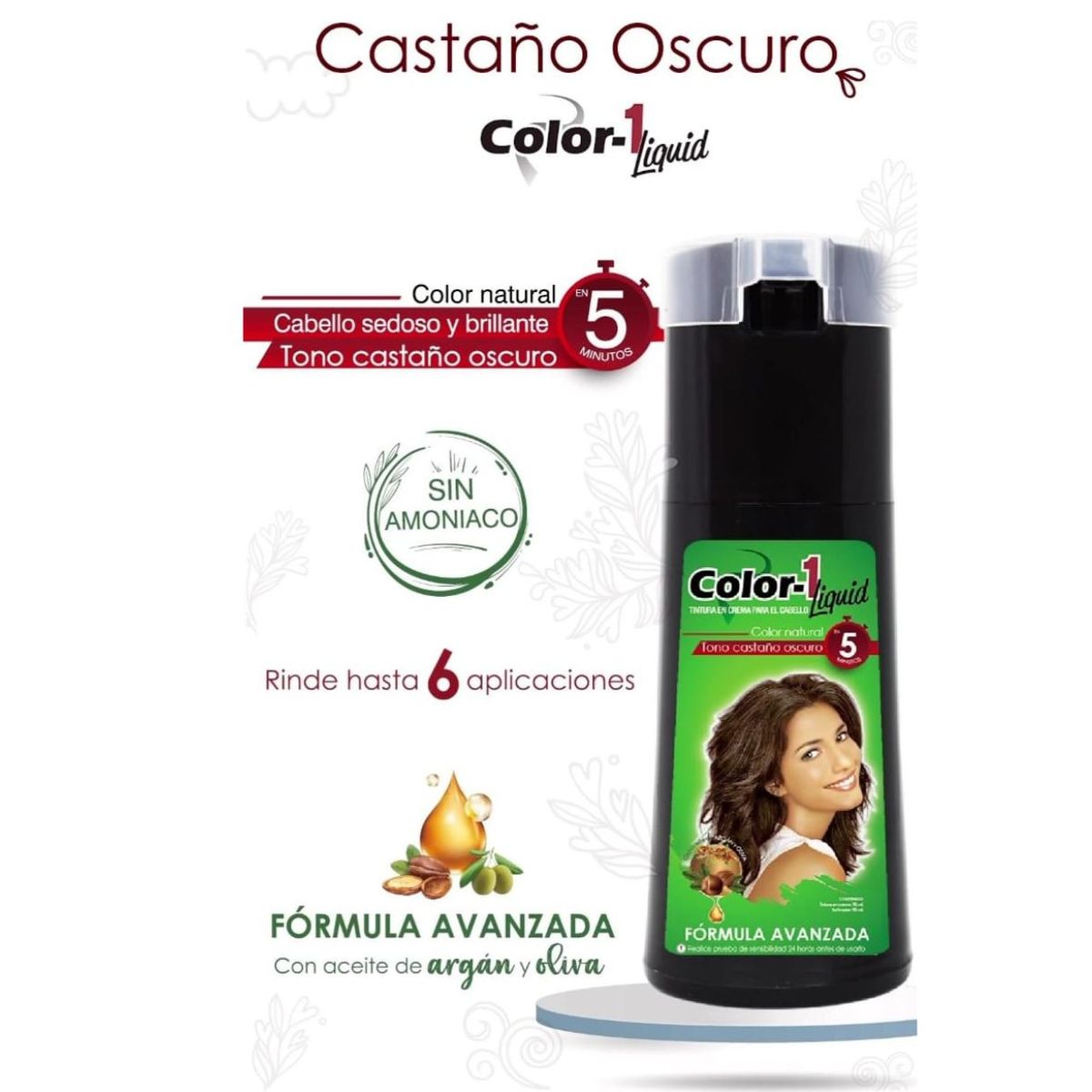 COLOR - TINTE LIQUIDO COLOR 1 CASTAÑO OSCURO EN TARRO 180 ml