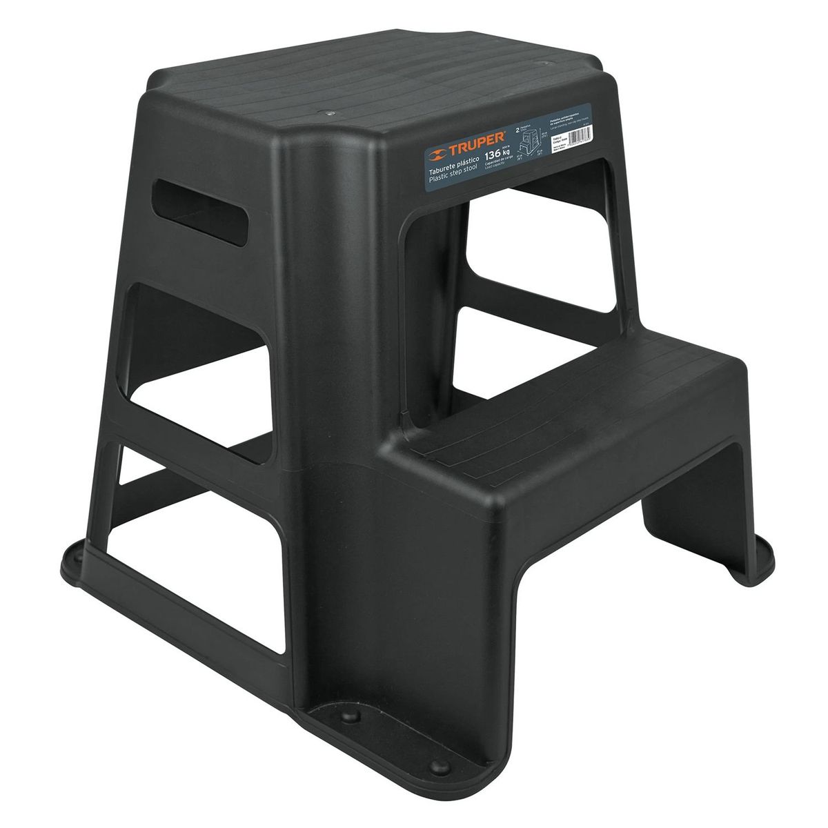 TRUPER - Butaco plástico Truper de 2 peldaños 44cm