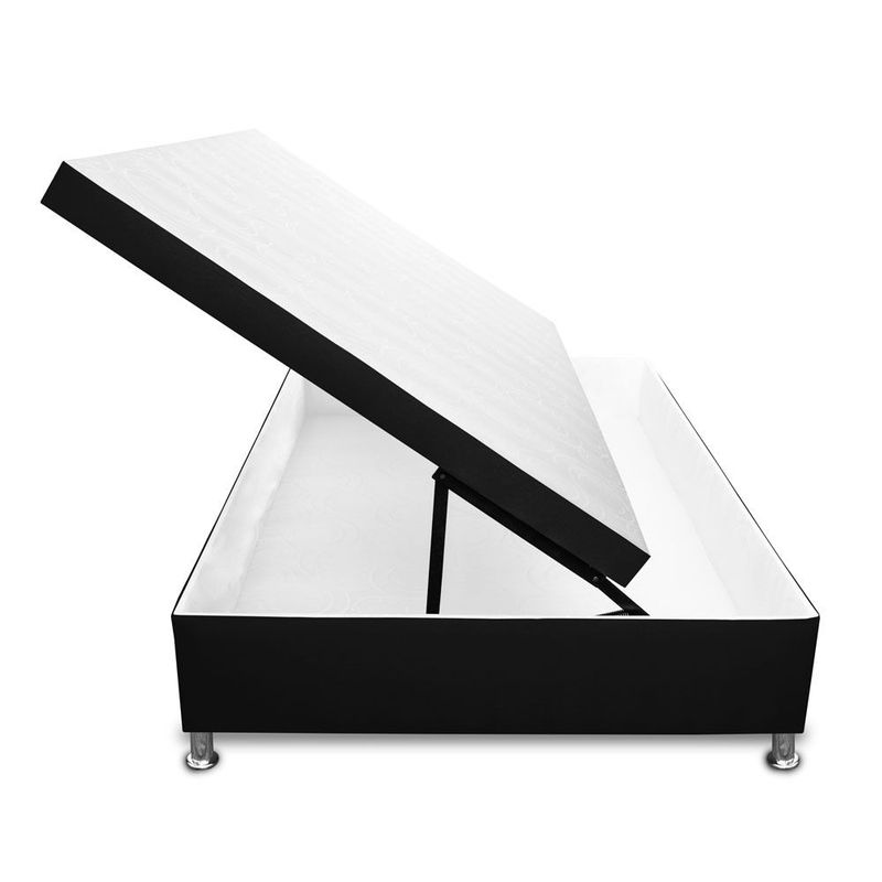 MAGIC CLASS - CAMA BAÚL APERTURA HORIZONTAL90X190 ECOCUERO NEGRO