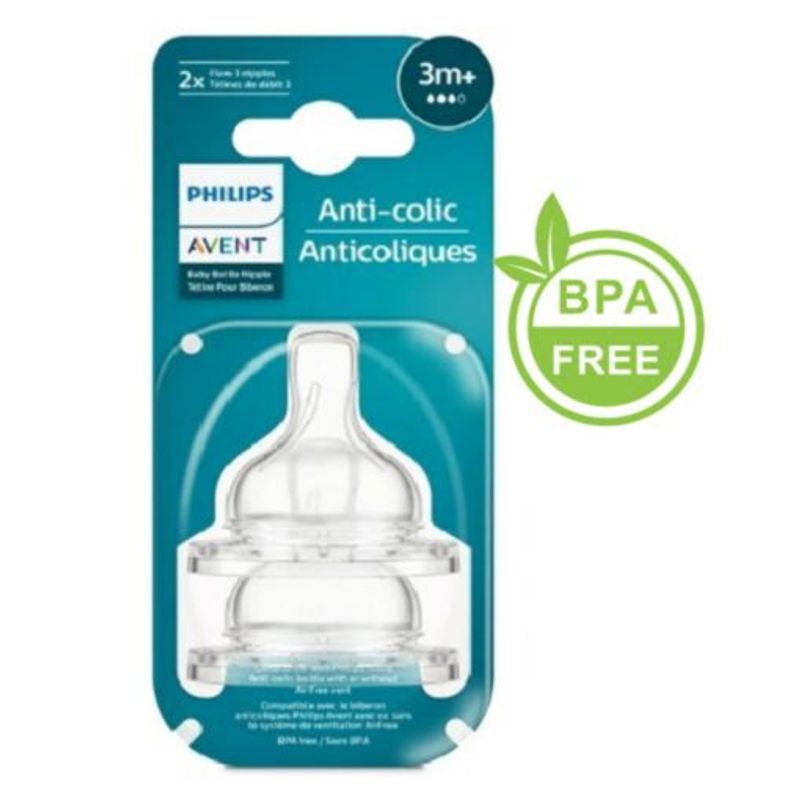 AVENT - Set x2 Chupos Avent Teteros Classic  Flujo Medio 3m+