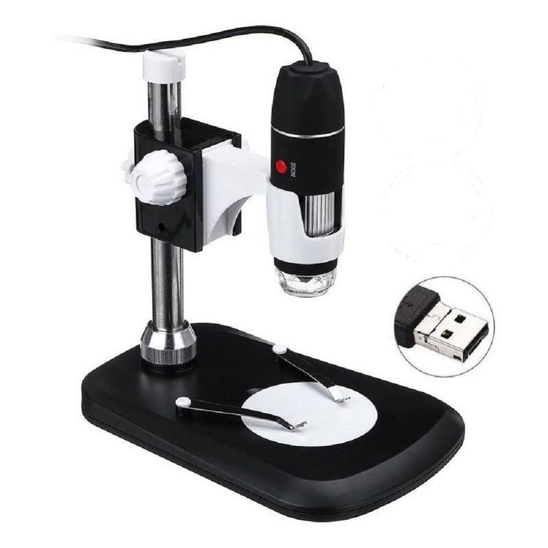 GENERICO - Microscopio 1600x Con Base Capilografo Usb Led