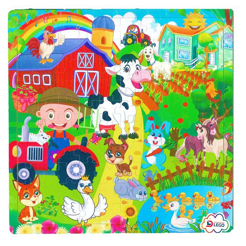 GENERICO - Super Rompecabezas Madera De Animales Granja 100 Piezas