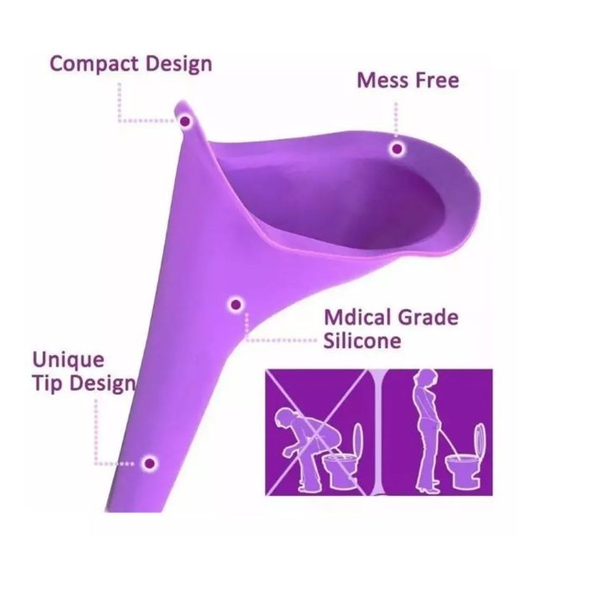 GENERICO - Orinal Portátil Para Mujer De Silicona_.