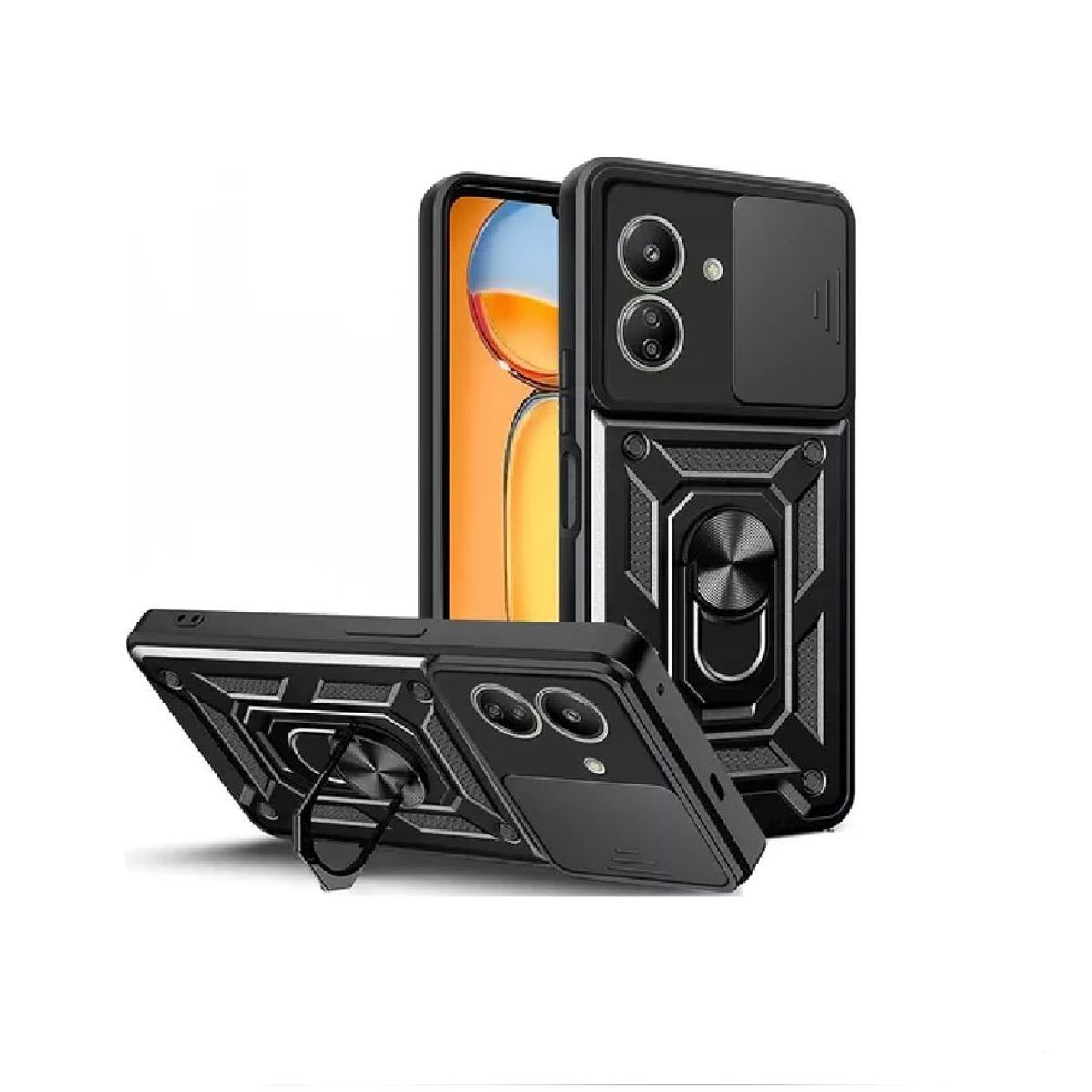GENERICO - Funda Forro Armadura Con Soporte Anillo Para Xiaomi Redmi 13c