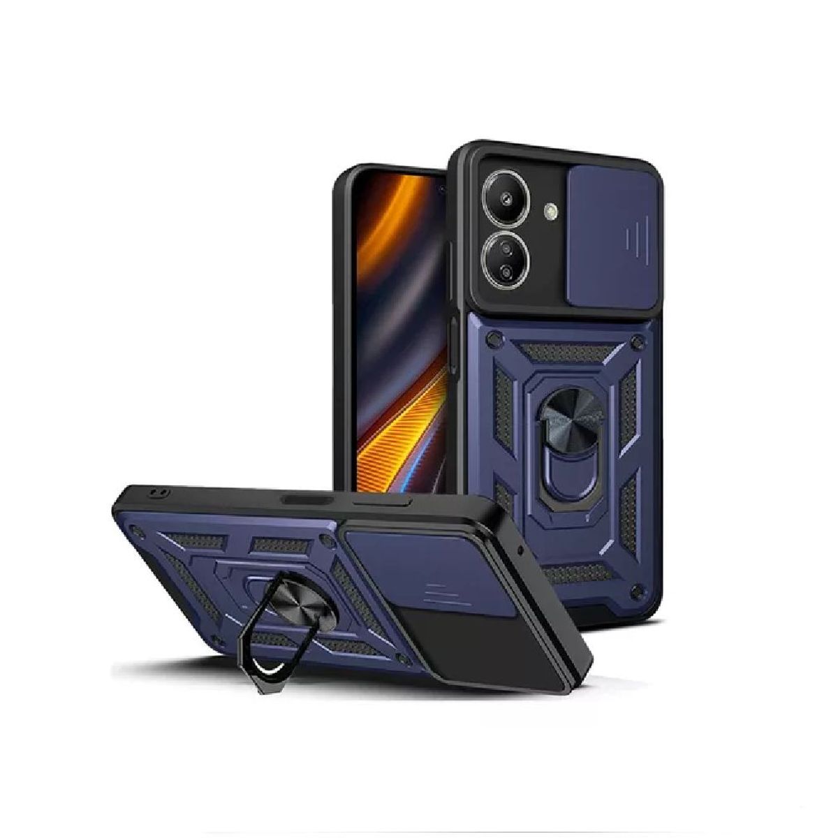 GENERICO - Funda Forro Armadura Con Soporte Anillo Para Xiaomi Redmi 13c