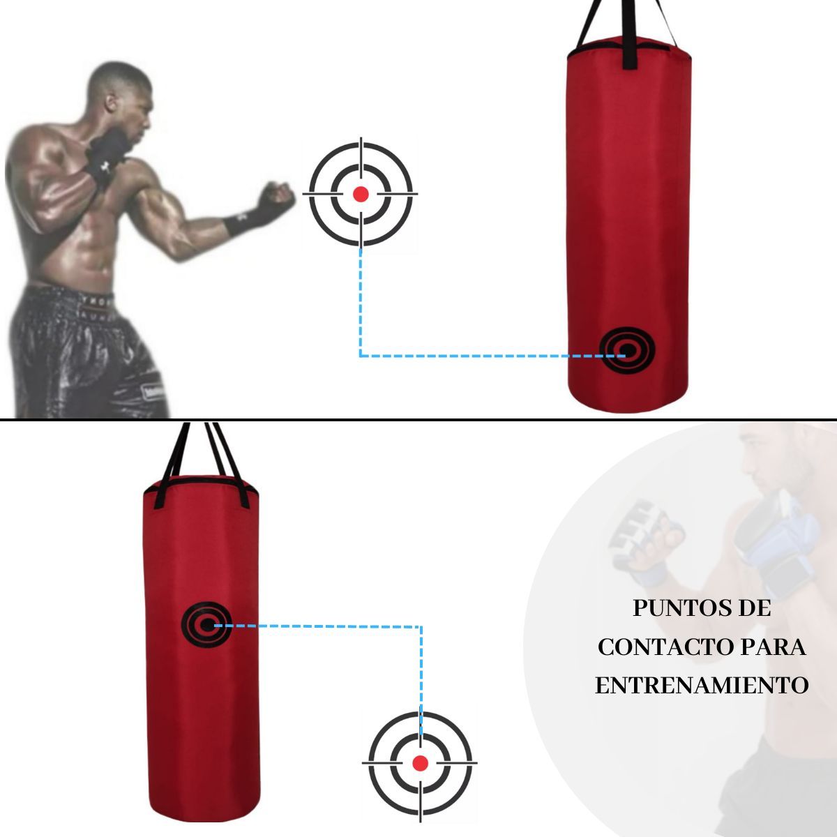 GENERICO - Saco De Boxeo Tula Profesional Mma 120m X 34cm+Mosquetón