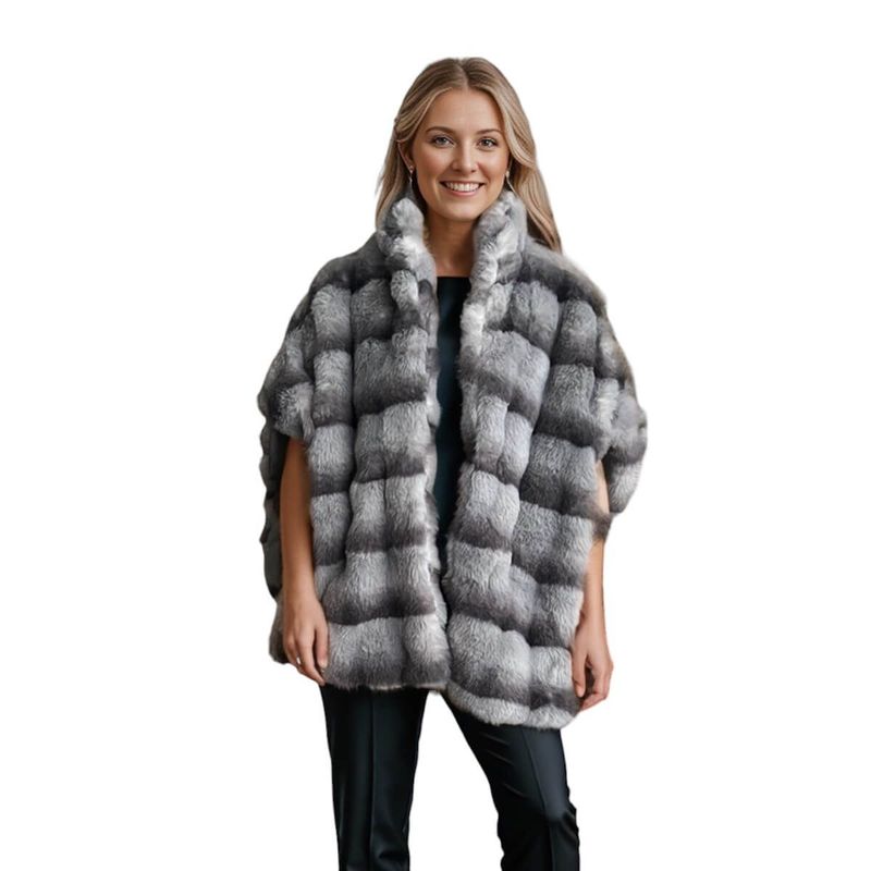 FRIOLENTA - Capa Ross Chal Casual Elegante - Gris