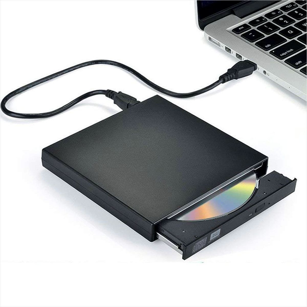 GENERICO - Unidad Quemadora USB 2.0 Portable Slim Externa, CD/DVD-RW - Negro