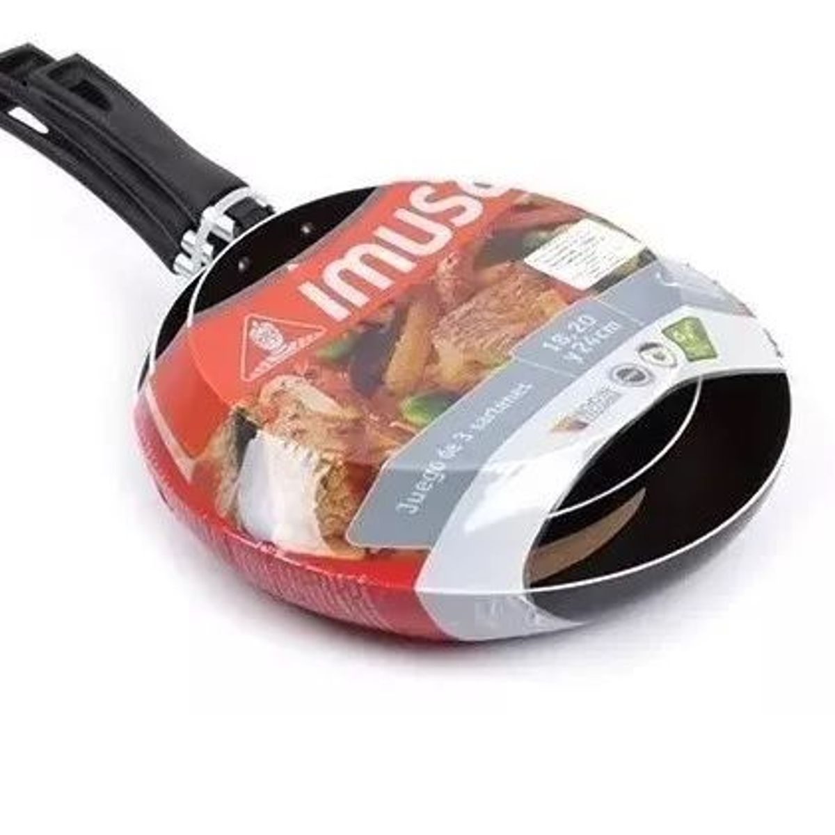 IMUSA - Juego Sartenes Imusa X 3 Piezas 18-20-24 Cm Antiadherente