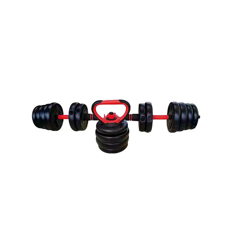 GENERICO - KIT DE PESAS CONVERTIBLE MANCUERNAS BARRA 40 KG-