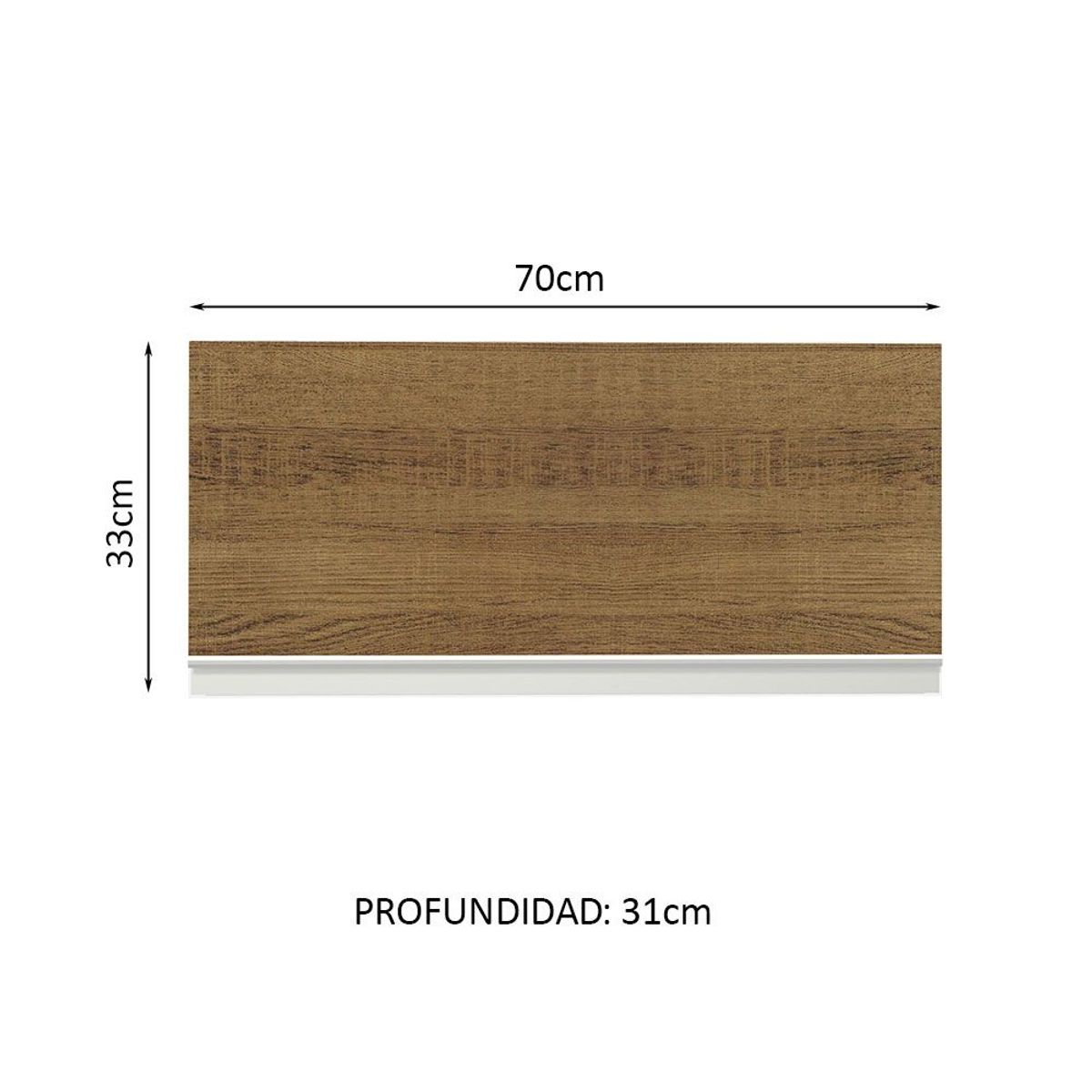 MADESA - Mueble de Cocina Superior Glamy 70 cm 1 Puerta Abatible Blanco/Marrón