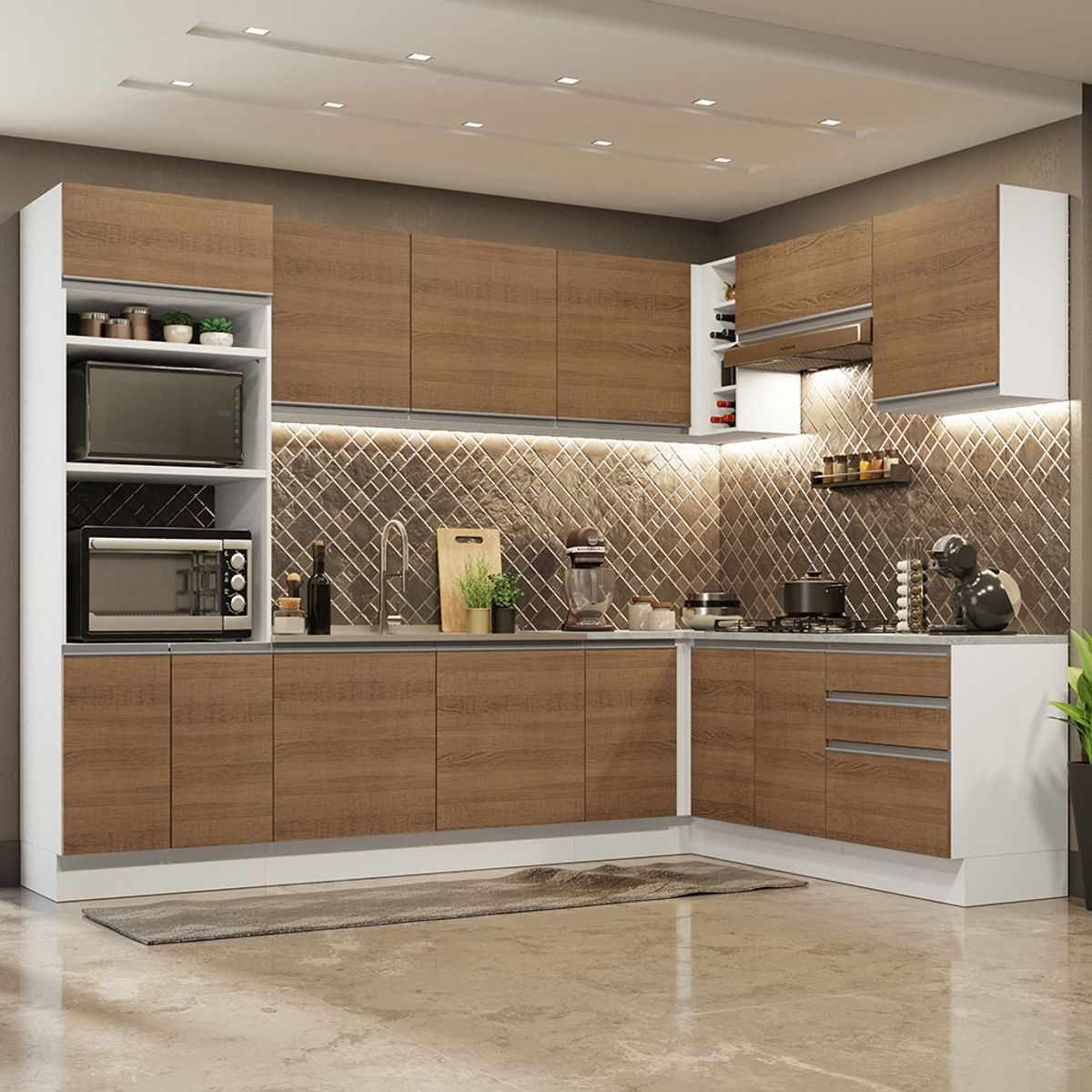 MADESA - Cocina Integral de Esquina Glamy 4.80 m 01