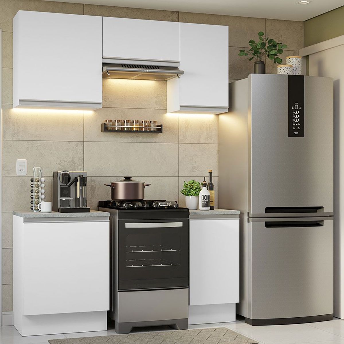 MADESA - Cocina Integral Glamy 1.60 Metros Blanco 07