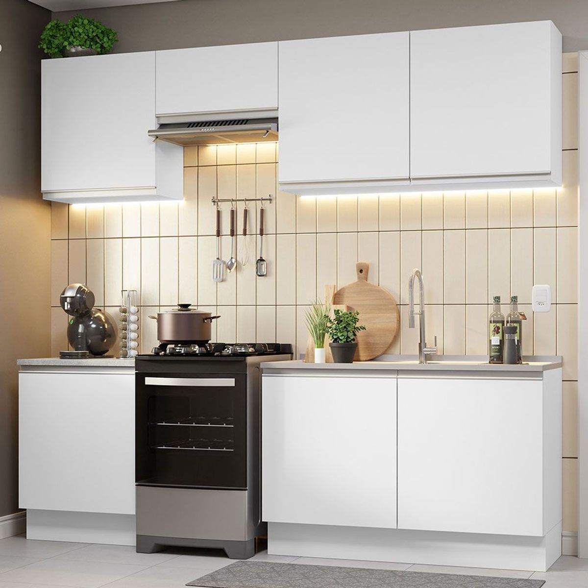 MADESA - Cocina Integral Glamy 2.40 Metros Blanco 09