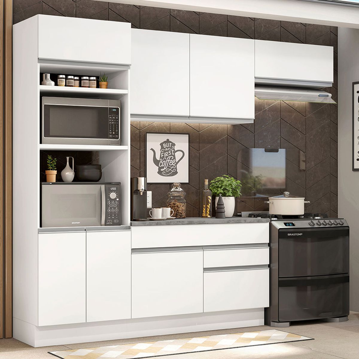 MADESA - Cocina Integral Glamy 2.70 m con Encimera Blanco 14