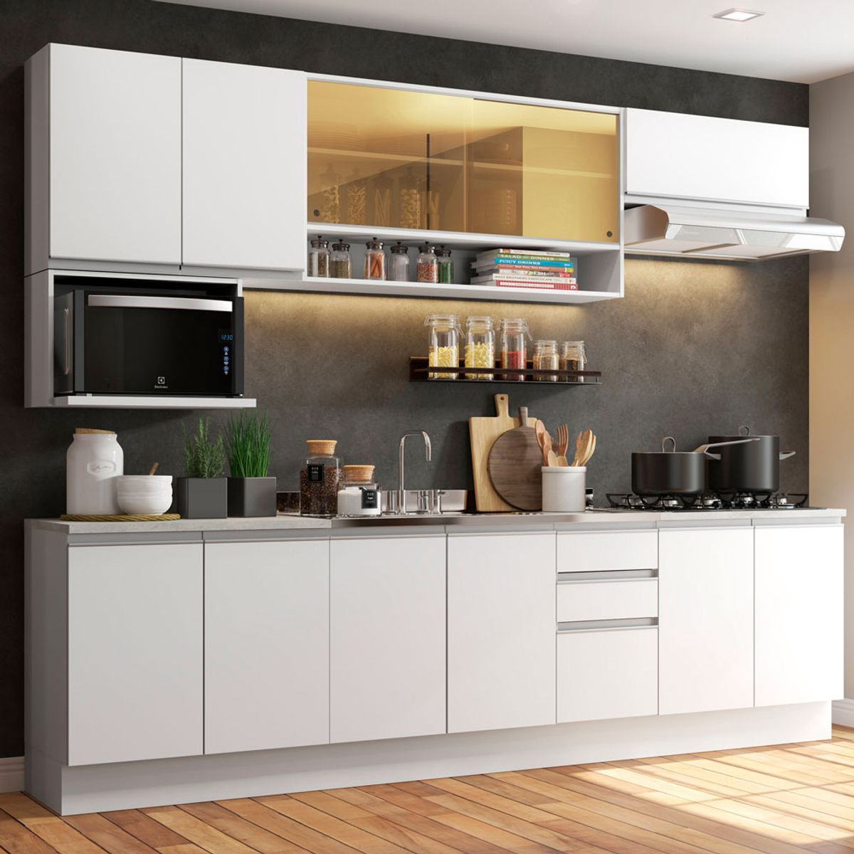MADESA - Cocina Integral Genova 2.80 Metros Blanco