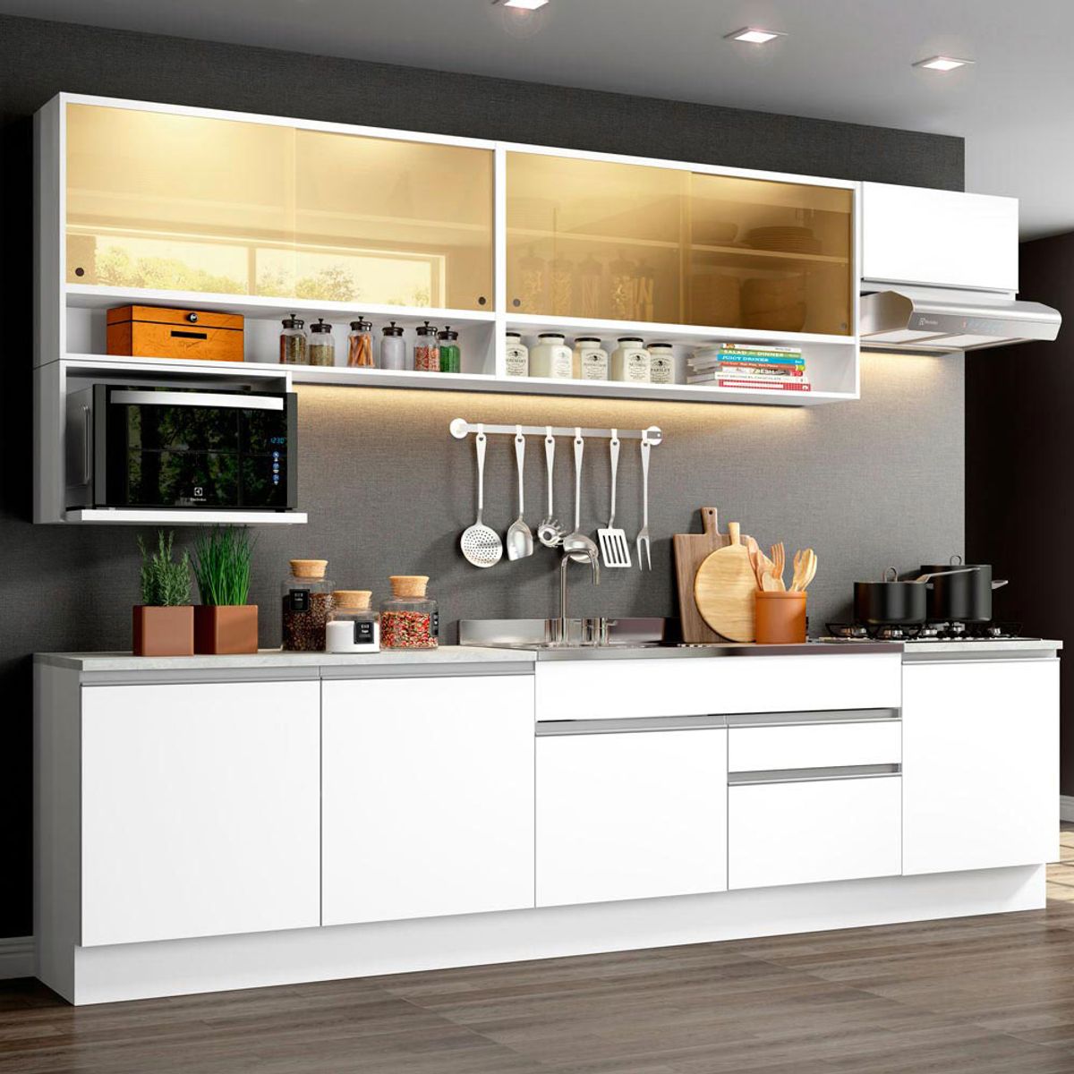 MADESA - Cocina Integral Verona 3.00 Metros Blanco