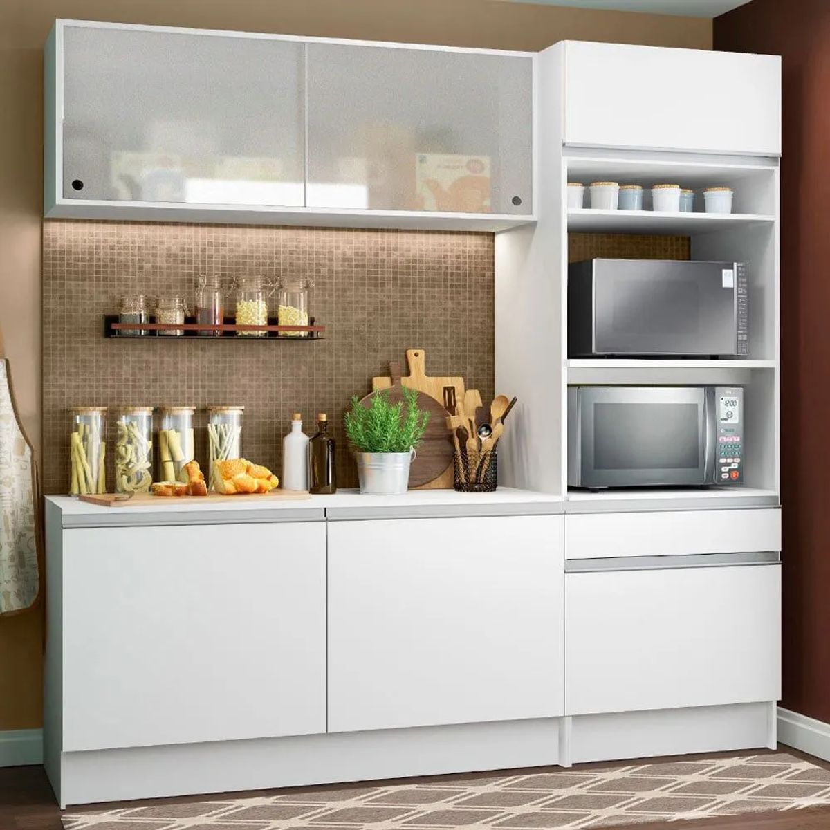 MADESA - Cocina Integral Topazio Pop 1.80 m con Encimera Blanco