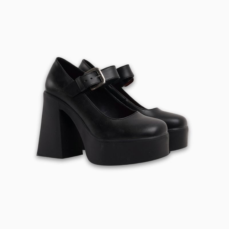 CALZADO ADRENALINA - mocasin negro de tacón florencia