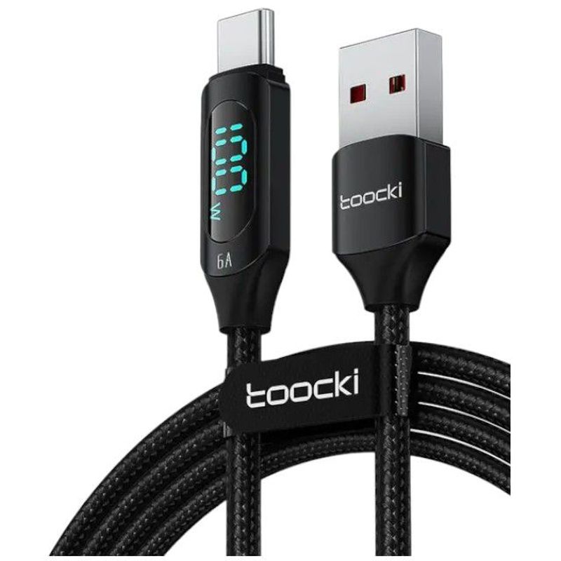 GENERICO - Cable de carga Toocki USB-A a USB-C 100W indicador LED 6A