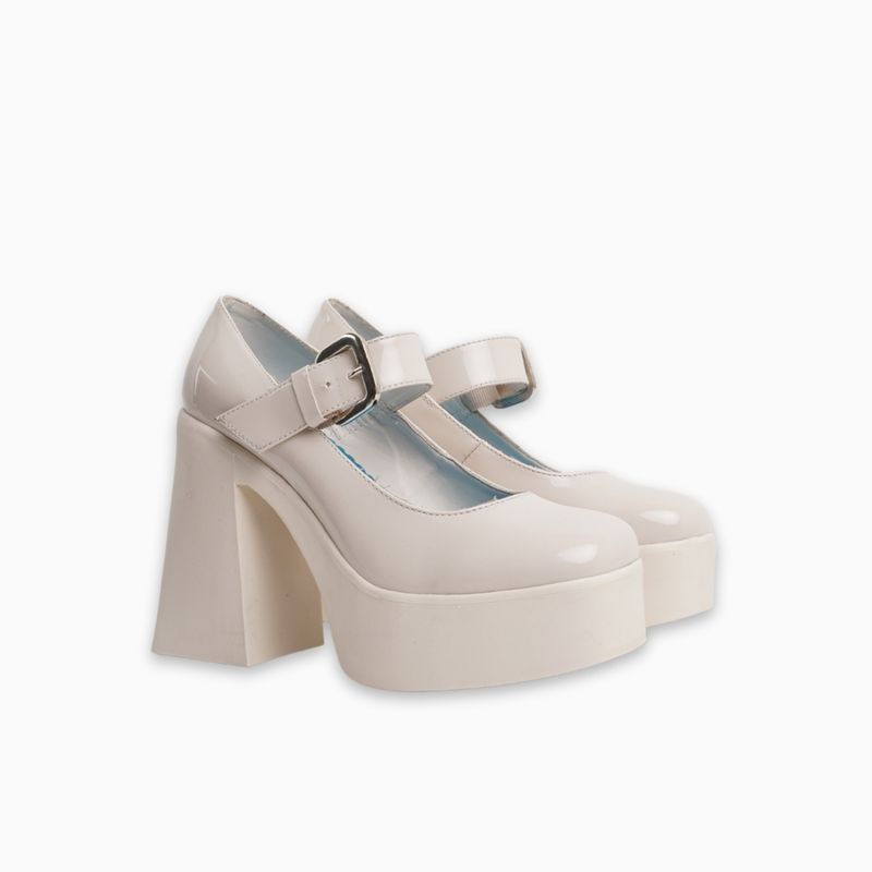 CALZADO ADRENALINA - Mocasin crema de tacón florencia