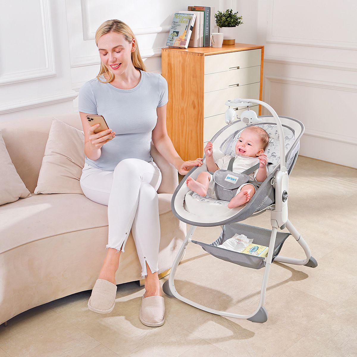 PRIORI - Cuna Bebe 6 en 1 Portatil Priori  PB2216