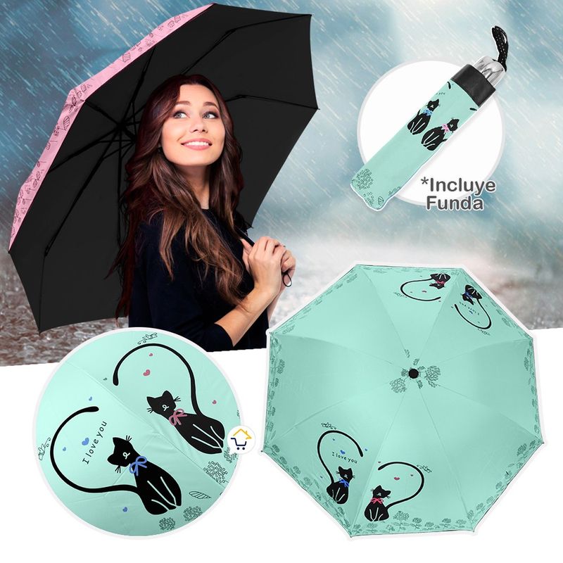 COMPRALOENCASA COM - Sombrilla gatos paraguas resistente protección filtro uv 035