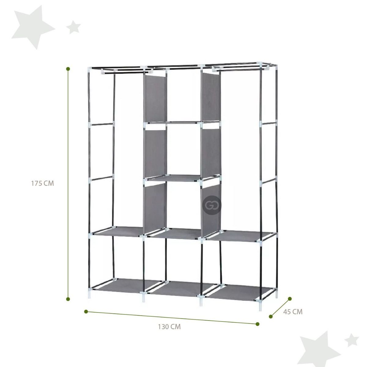 SHENGKE - Closet Ropero Armable 3 Puertas Organizador Portatil Color G