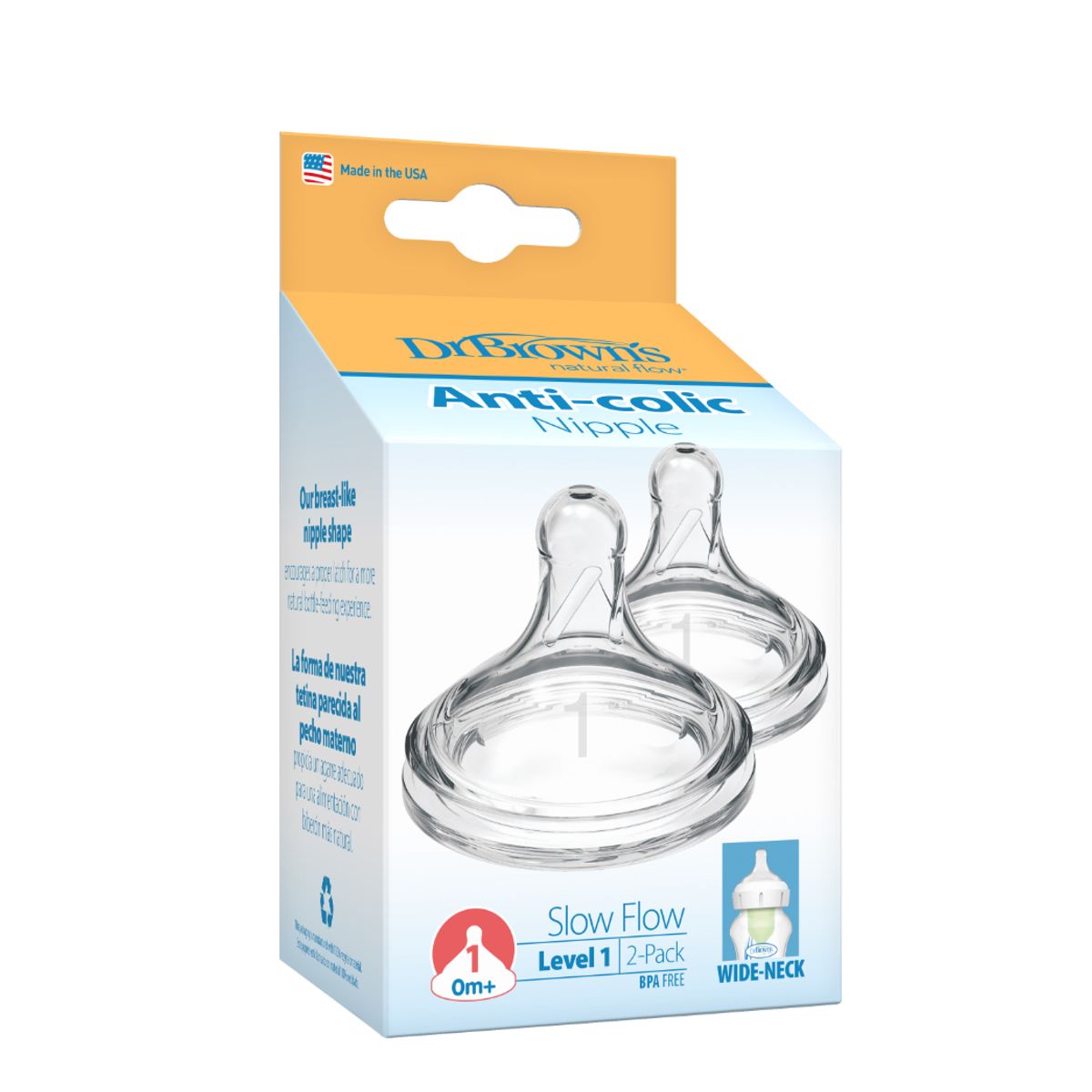 DR BROWNS - Chupo Boca Ancha Options+ Pq X 2 Nv-1 0-3 M Teteros Dr Brown