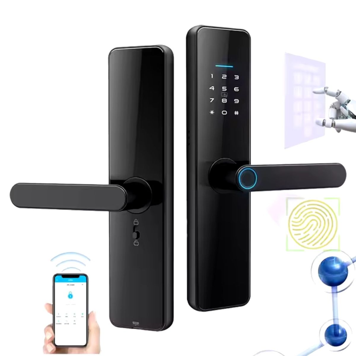 GENERICO - Cerradura Inteligente Chapá Digital Tuya Smart Huella - Wifi