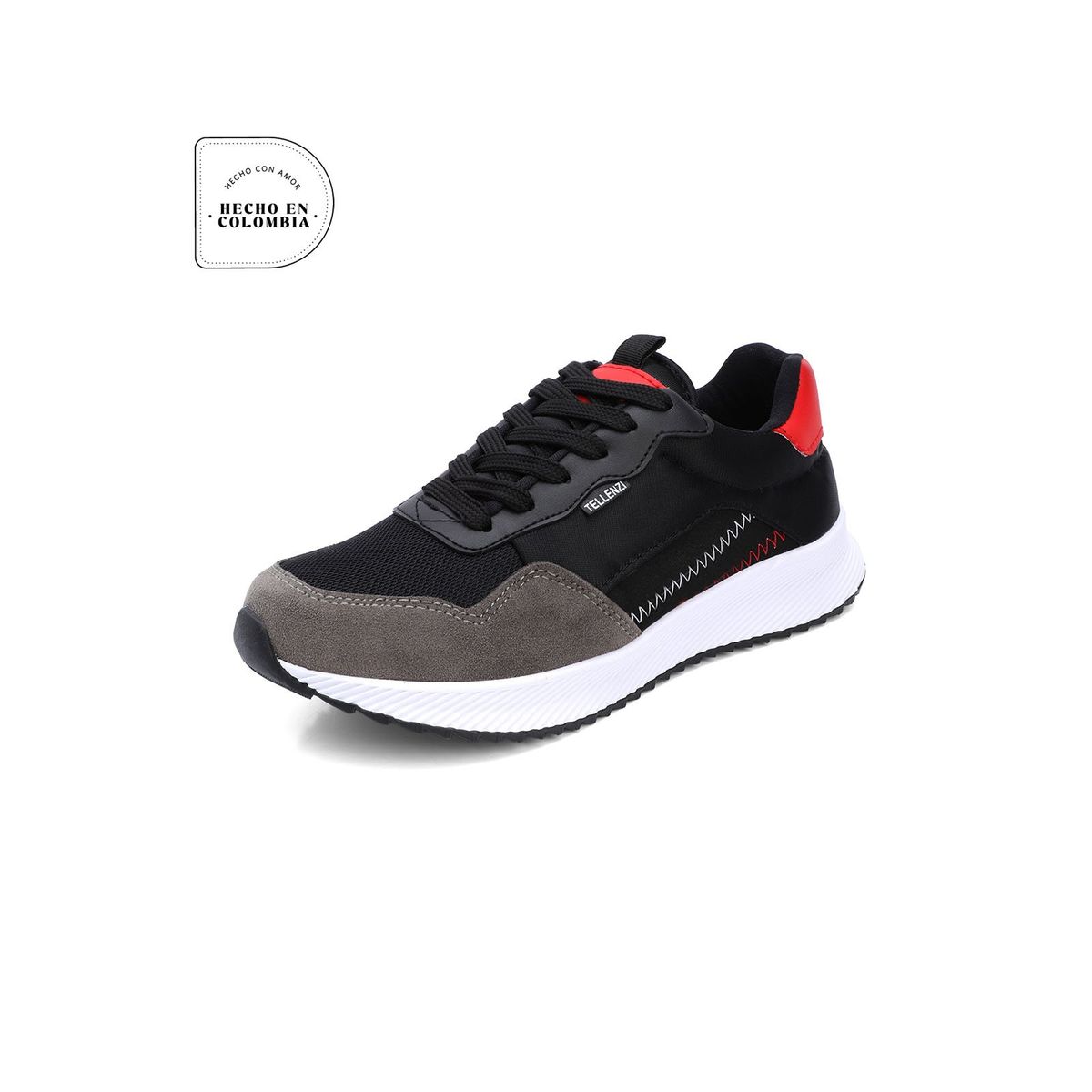 TELLENZI - Tenis Hombre Negro-Rojo Tellenzi 423