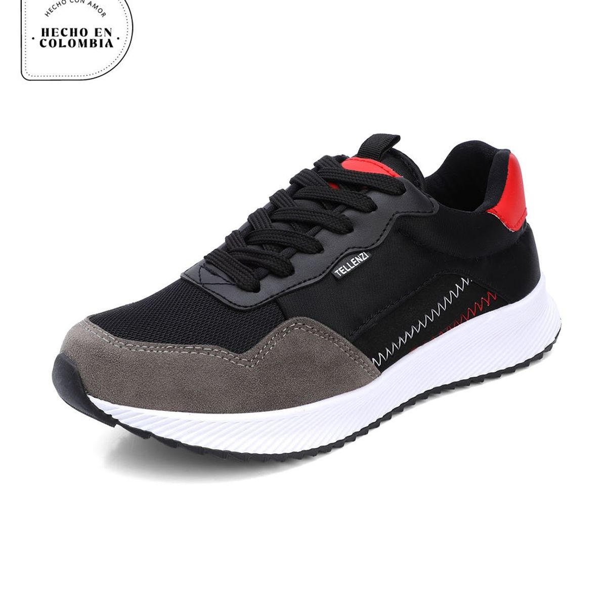 TELLENZI - Tenis Hombre Negro-Rojo Tellenzi 423
