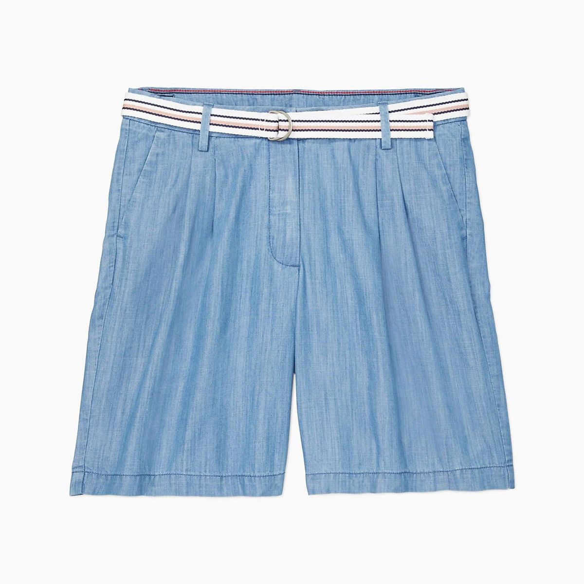 TOMMY HILFIGER - Bermudas Chino Cambray De Corte Sentado Mujer Azul Tommy Hilfiger