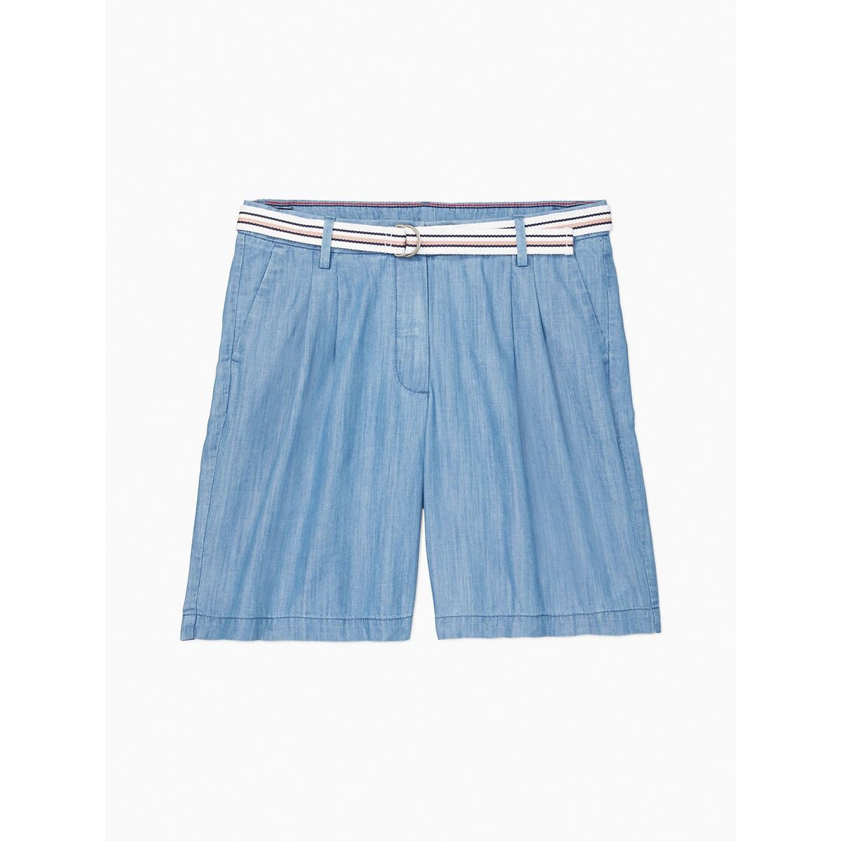 TOMMY HILFIGER - Bermudas Chino Cambray De Corte Sentado Mujer Azul Tommy Hilfiger