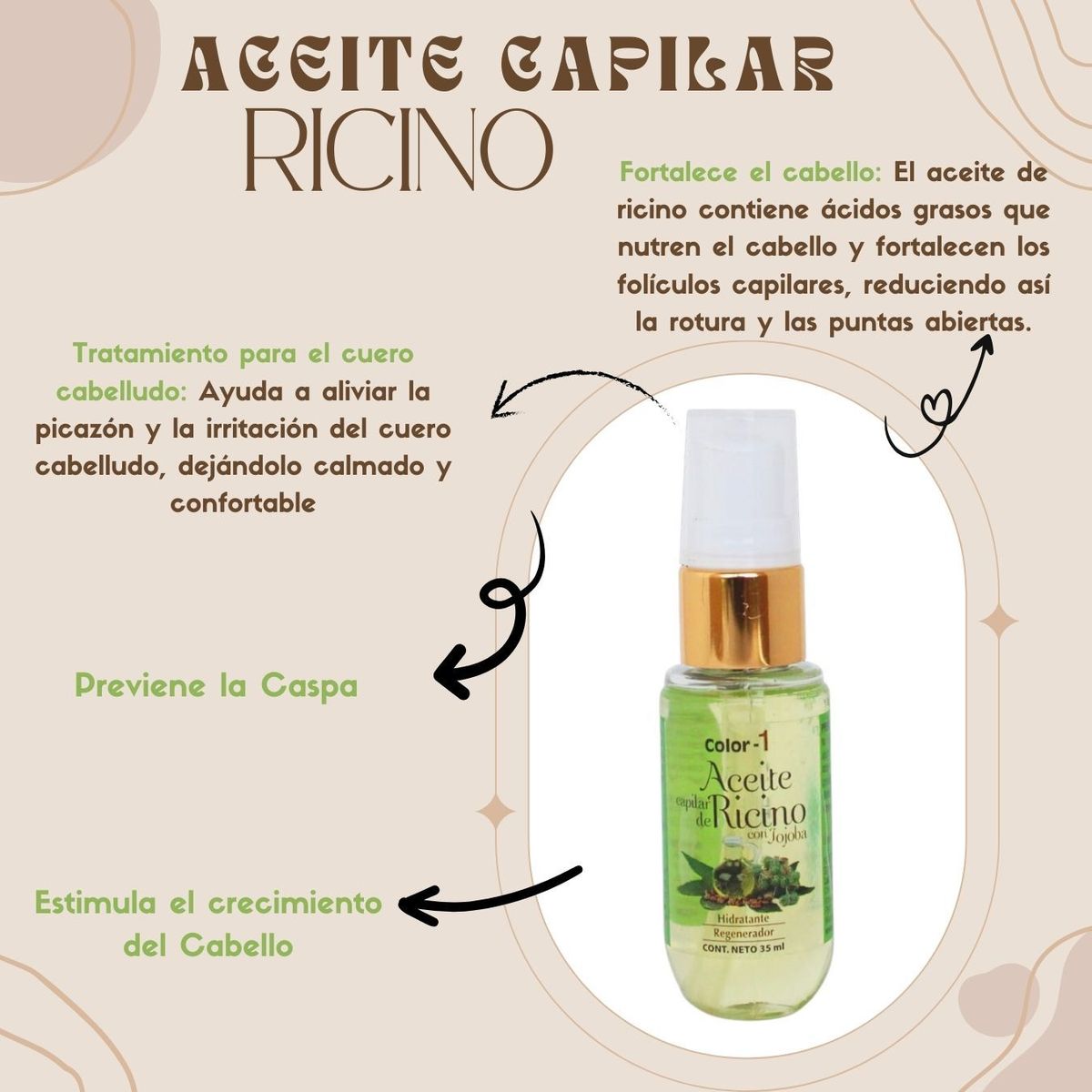 COLOR - ACEITE CAPILAR DE RICINO 35 ml COLOR 1