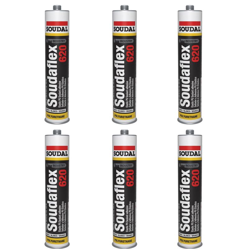 SOUDAL - Sellador Adhesivo Soudaflex 620 300ml Blanco x6 Unds