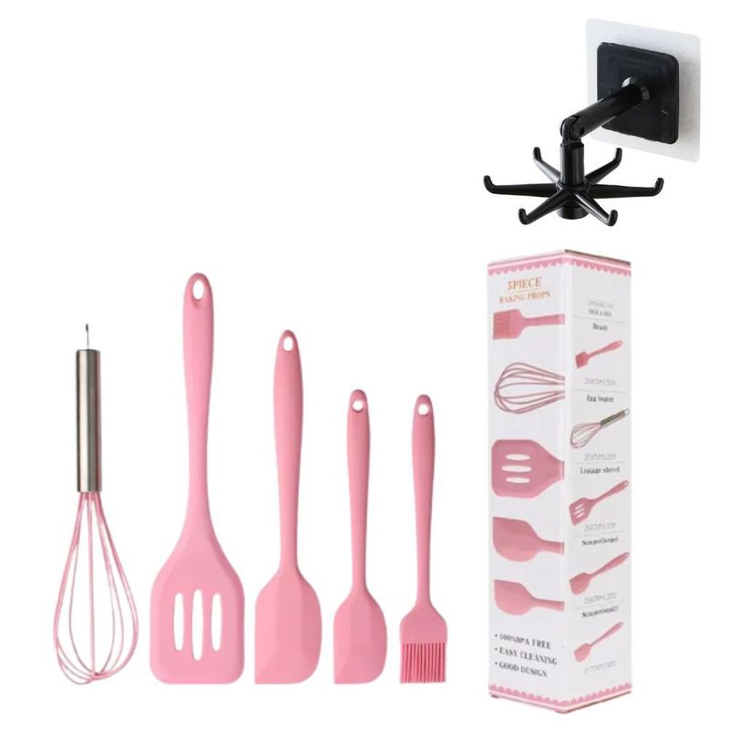 GENERICO - Set Utensilios de Cocina en Silicona 5pz