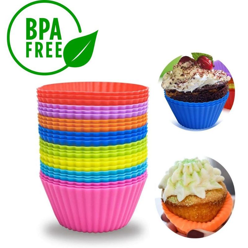 GENERICO - Molde Silicona Cupcakes Muffins Horno Air Fryer X12