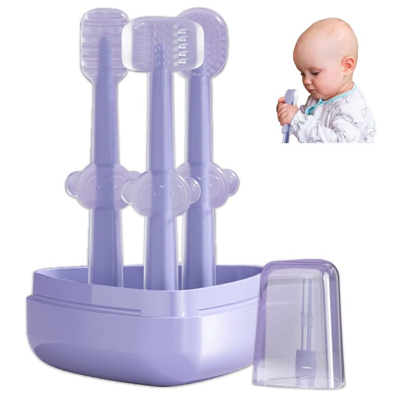 MUNDO BEBE - Cepillo Dientes Set x 3 Silicona  bebe Niña Niño