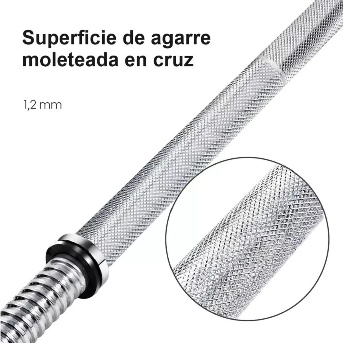 GENERICO - Barra Recta Cromada 120 Cms Para Entrenamiento
