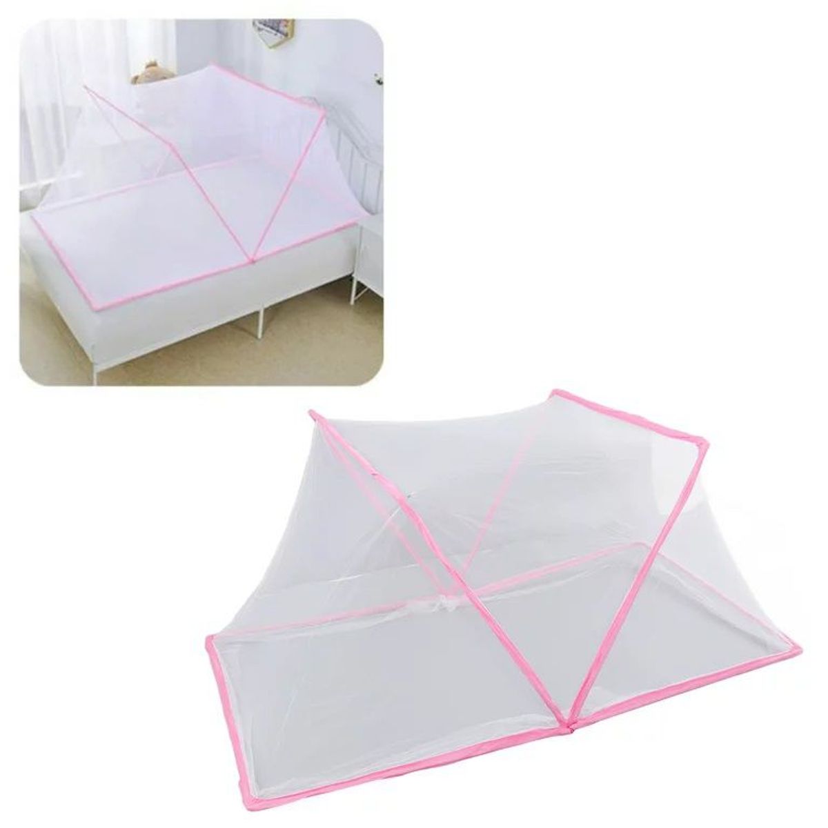 TOLTECA - Toldillo Mosquitero Plegable Para Cama 190x100 Cm Camping