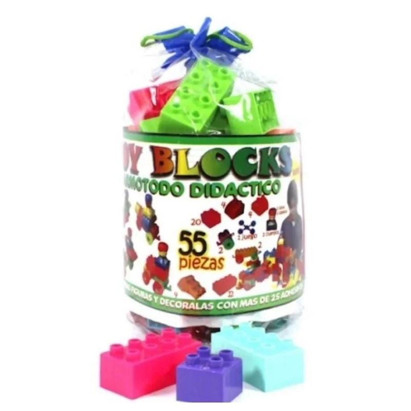 INFANTILES CAJUROMIX - Armatodo 55 -toy Blocks 55 Piezas + Adhesivos