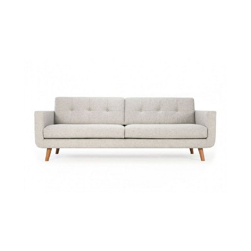 SOFA MARKET - Sofa Deluxe 2 Puestos Tela Gris Claro