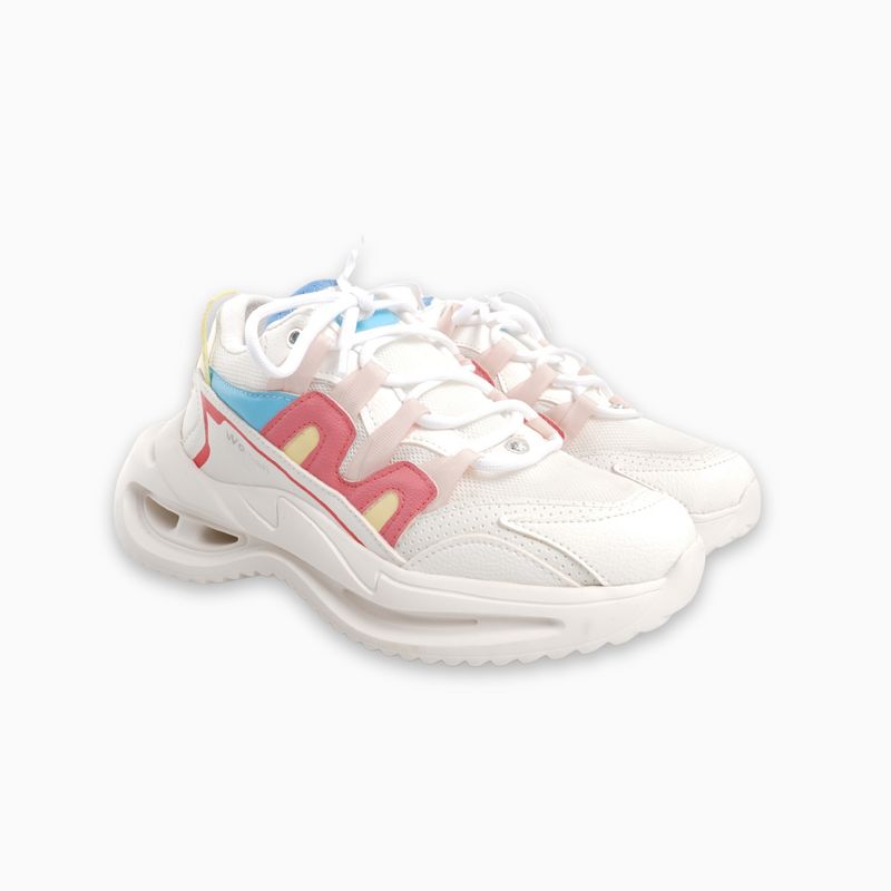 CALZADO ADRENALINA - Tenis blancos con detalles de color andalasia
