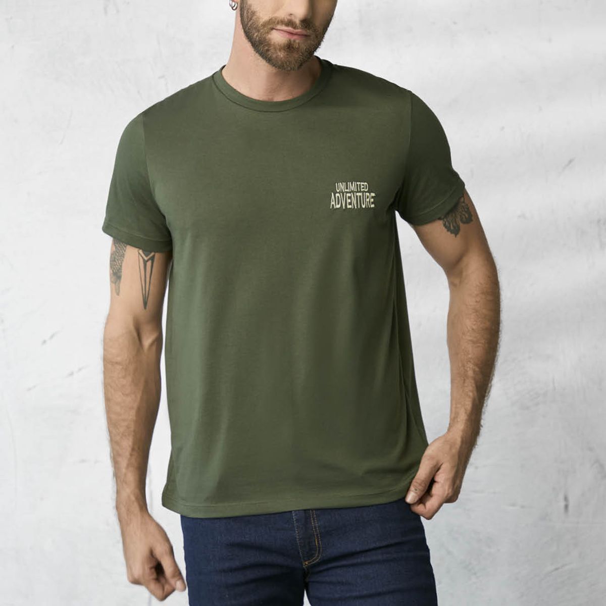 RUTTA - Camiseta Hombre Verde Militar Rutta 1855