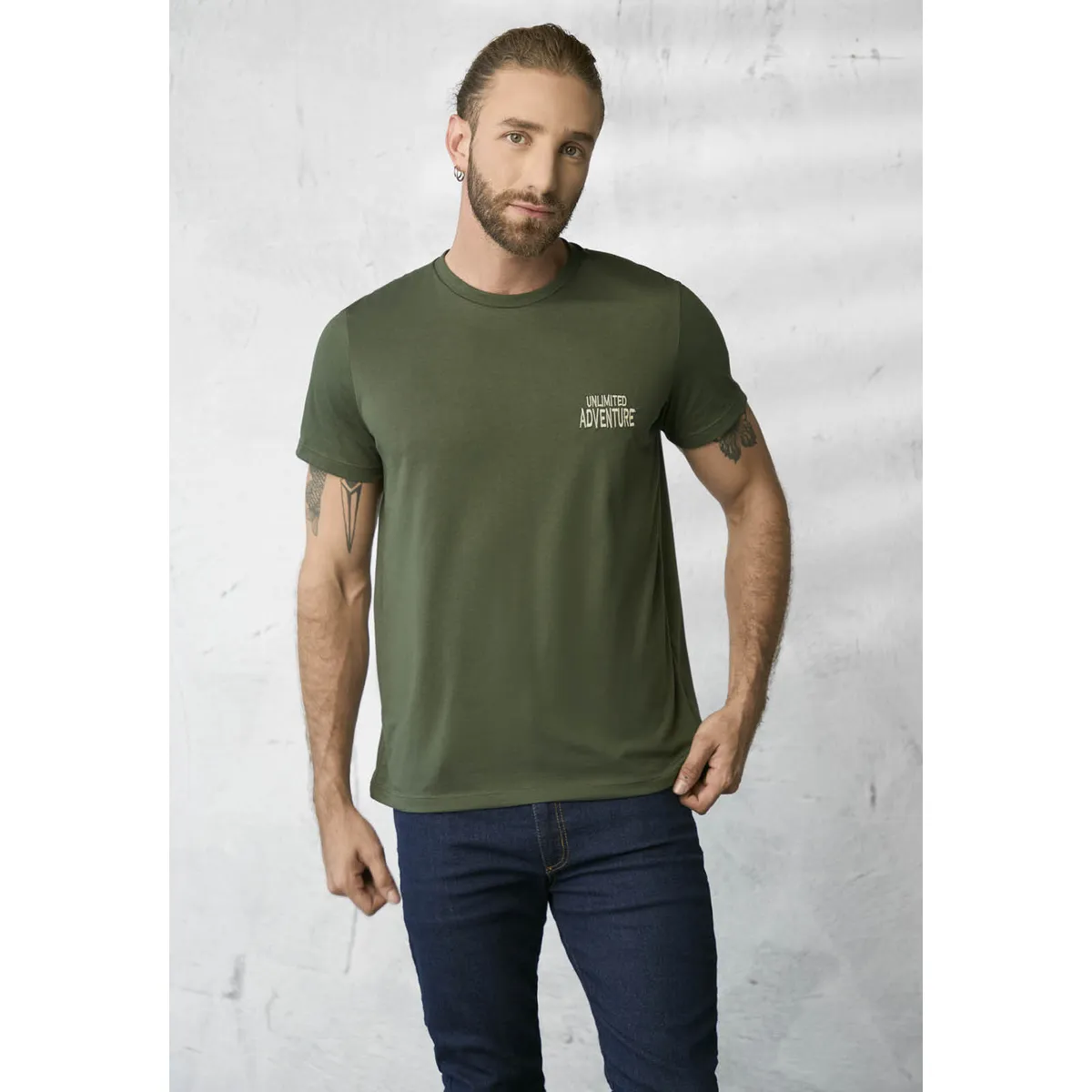 RUTTA - Camiseta Hombre Verde Militar Rutta 1855