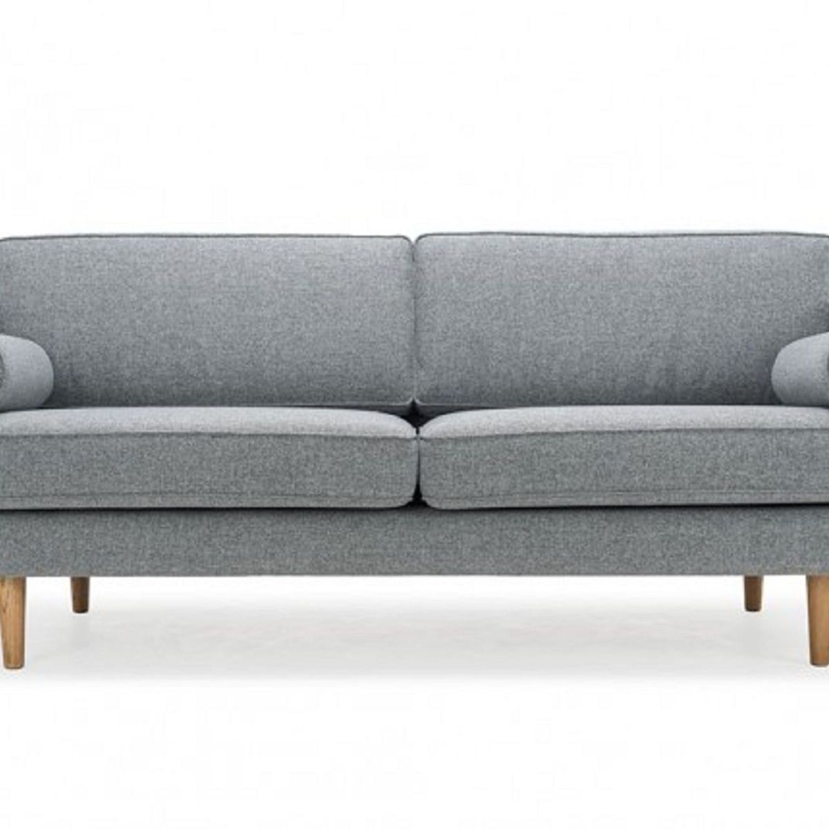 SOFA MARKET - Sofa Denn 3 Puestos Tela Gris Claro