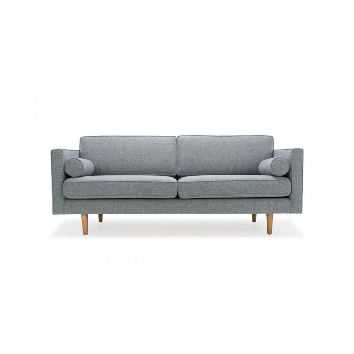 SOFA MARKET - Sofa Denn 3 Puestos Tela Gris Claro