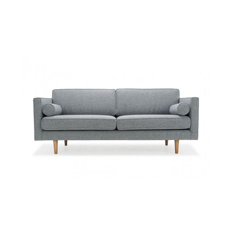 SOFA MARKET - Sofa Denn 3 Puestos Tela Gris Claro